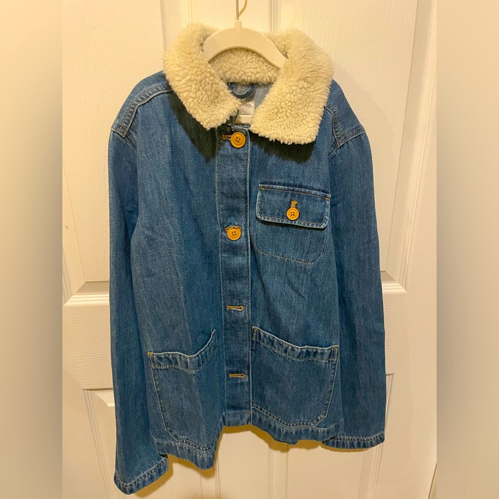 NWT Jcrew Crewcuts denim work shirt with Sherpa collar